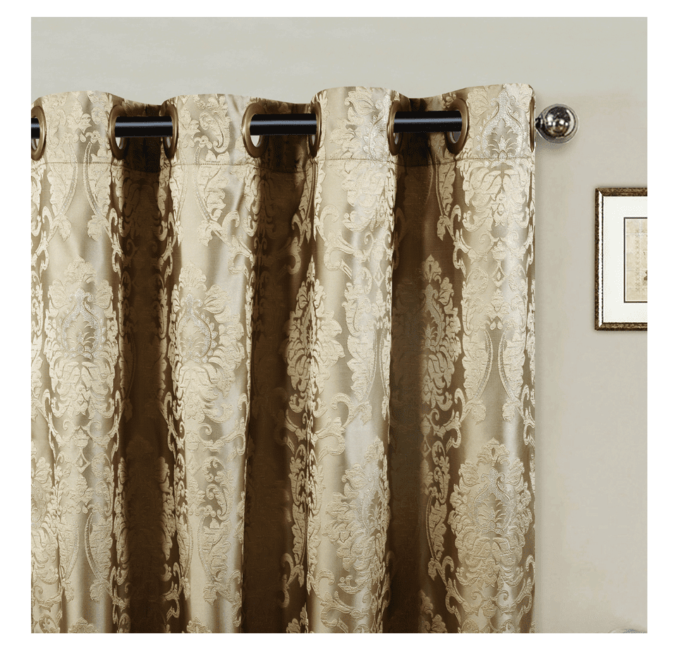 Luxury Coffee Jacquard Goldish Curtains | Edit Home Curtains - Image 20