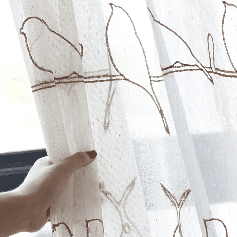 Beautiful Bird Print Curtains UK | Sheer Curtains - Image 8