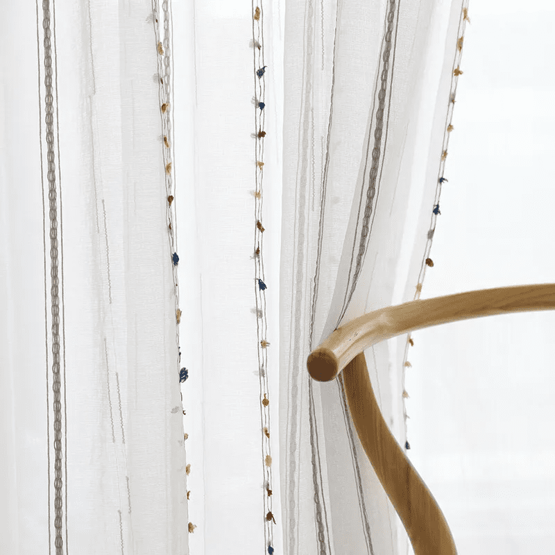 Beautiful White Voile Curtains | Embroidered curtains - Image 12