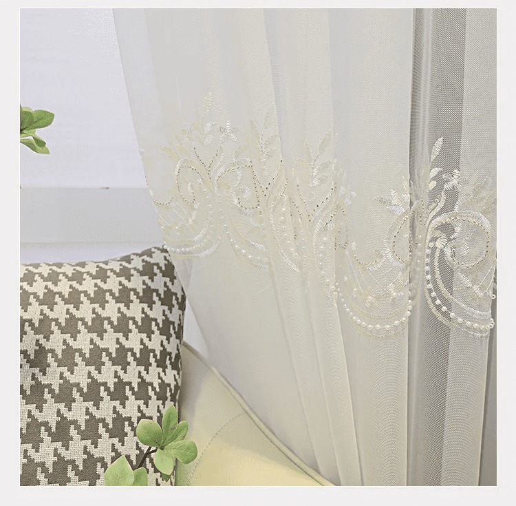 Fine White Embroidered Voile Curtains | Edit Home Curtains