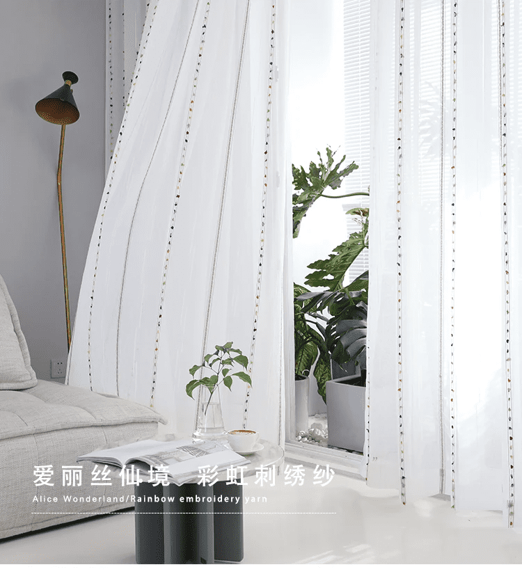Beautiful White Voile Curtains | Embroidered curtains - Image 11
