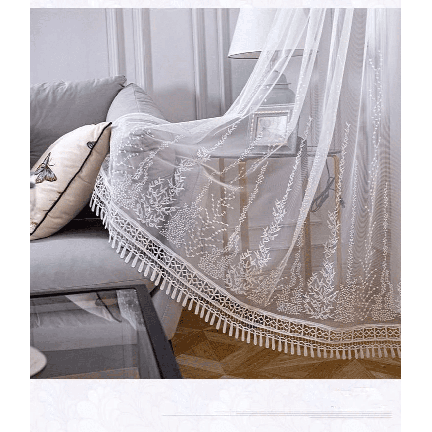 Perfect Embroidered Grey Net Curtains | Edit Home UK - Image 20