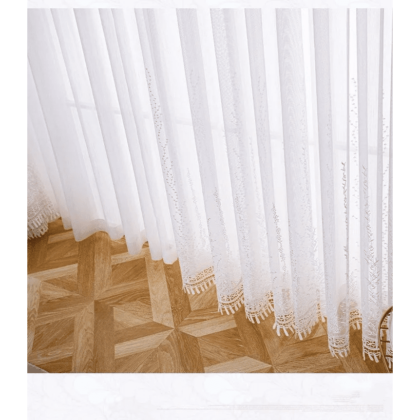 Perfect Embroidered Grey Net Curtains | Edit Home UK - Image 19