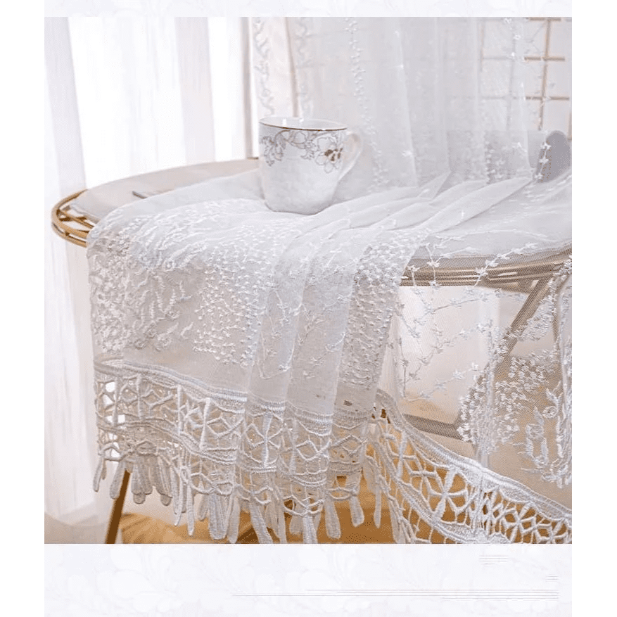 Perfect Embroidered White Net Curtain | Edit Home UK - Image 15