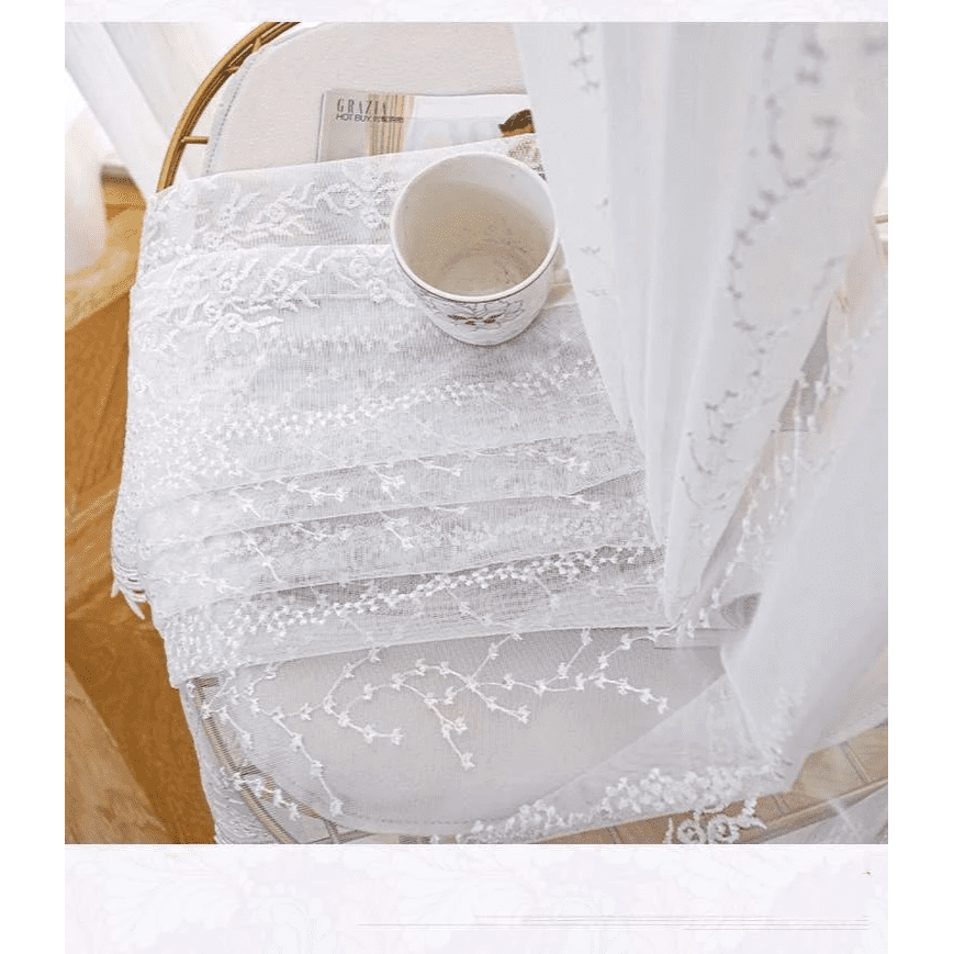 Perfect Embroidered White Net Curtain | Edit Home UK - Image 14