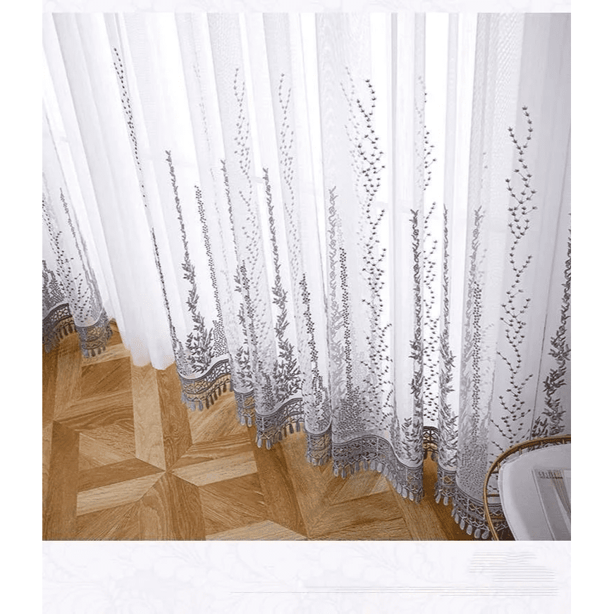Perfect Embroidered Grey Net Curtains | Edit Home UK - Image 13