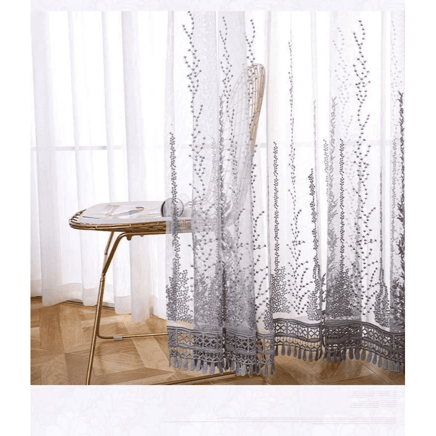 Perfect Embroidered White Net Curtain | Edit Home UK - Image 9