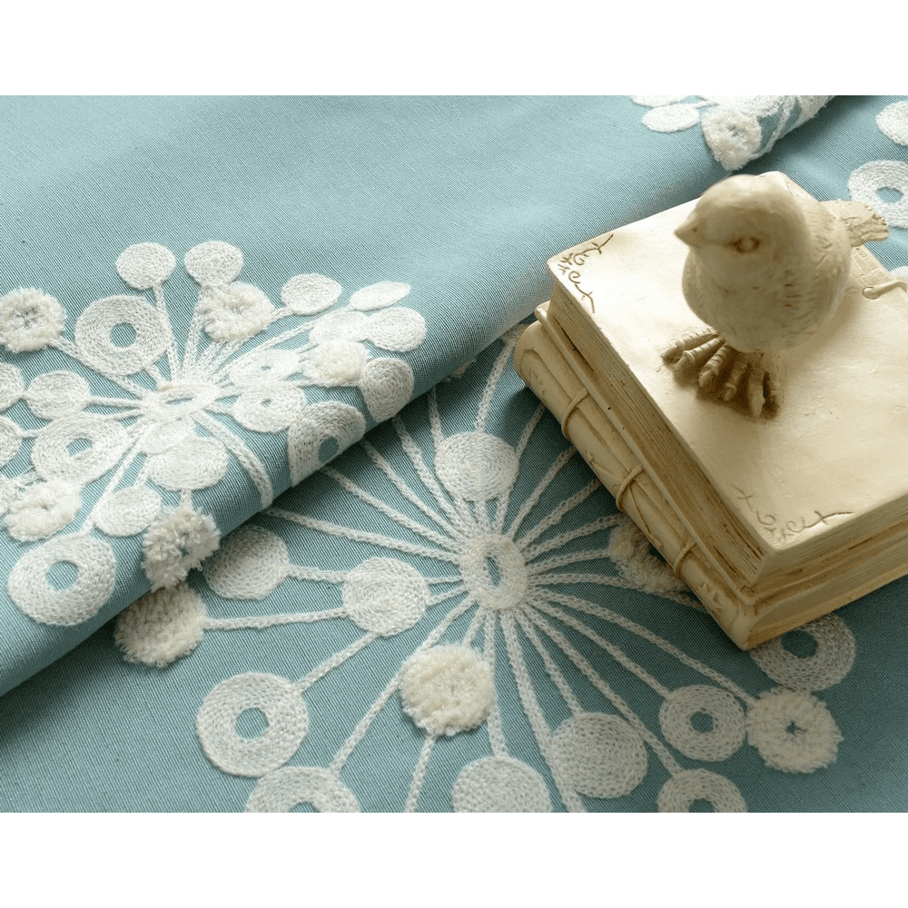 blue-floral-curtains,embroidered-curtains