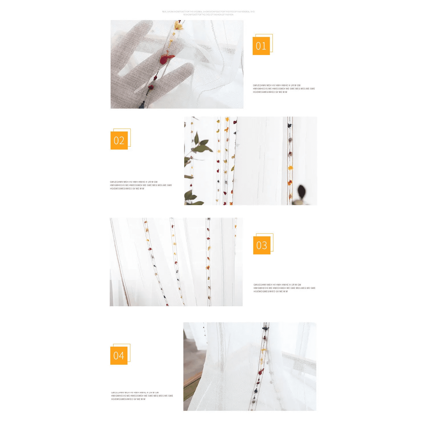 Beautiful White Voile Curtains | Embroidered curtains - Image 10