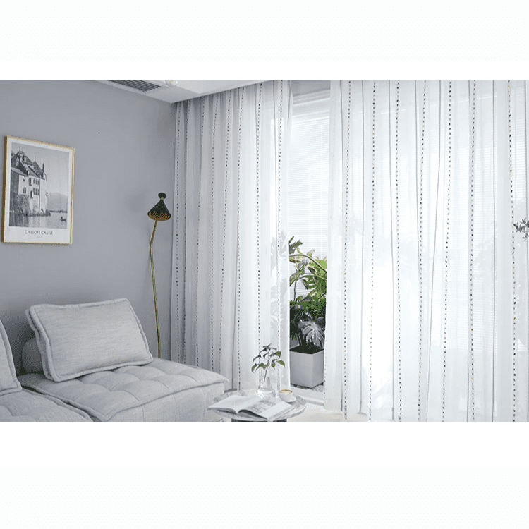 Beautiful White Voile Curtains | Embroidered curtains - Image 9
