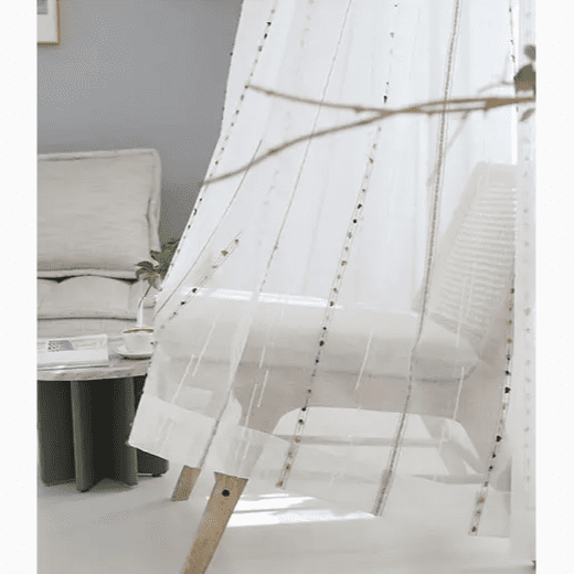Beautiful White Voile Curtains | Embroidered curtains - Image 8