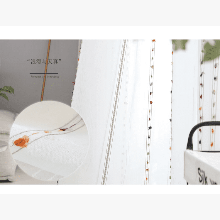 Beautiful White Voile Curtains | Embroidered curtains - Image 7