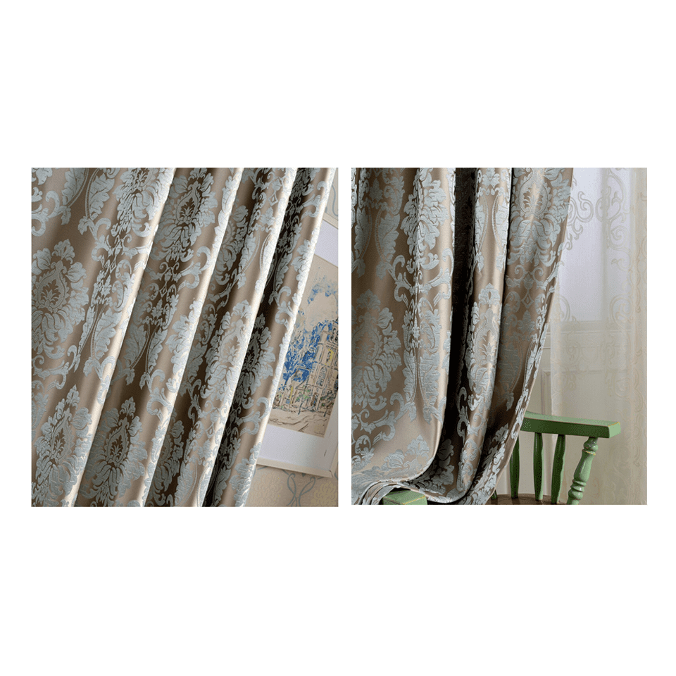 Luxury Coffee Jacquard Goldish Curtains | Edit Home Curtains - Image 25