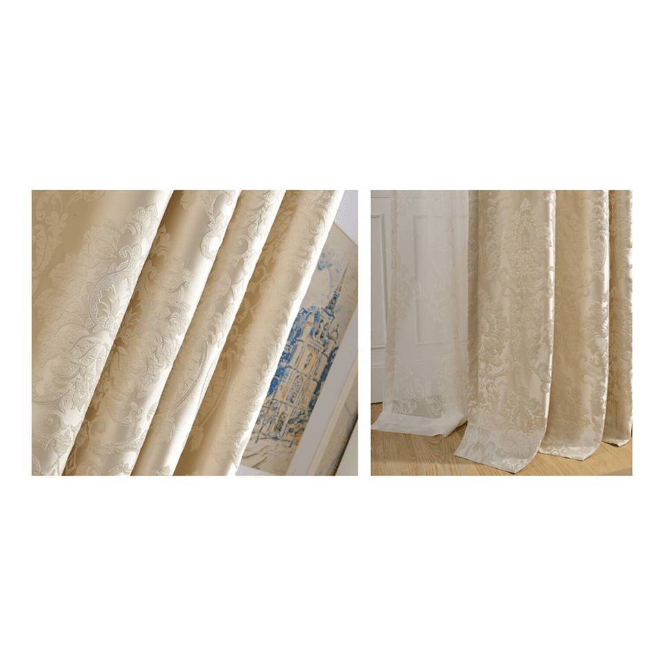Luxury Coffee Jacquard Goldish Curtains | Edit Home Curtains - Image 24