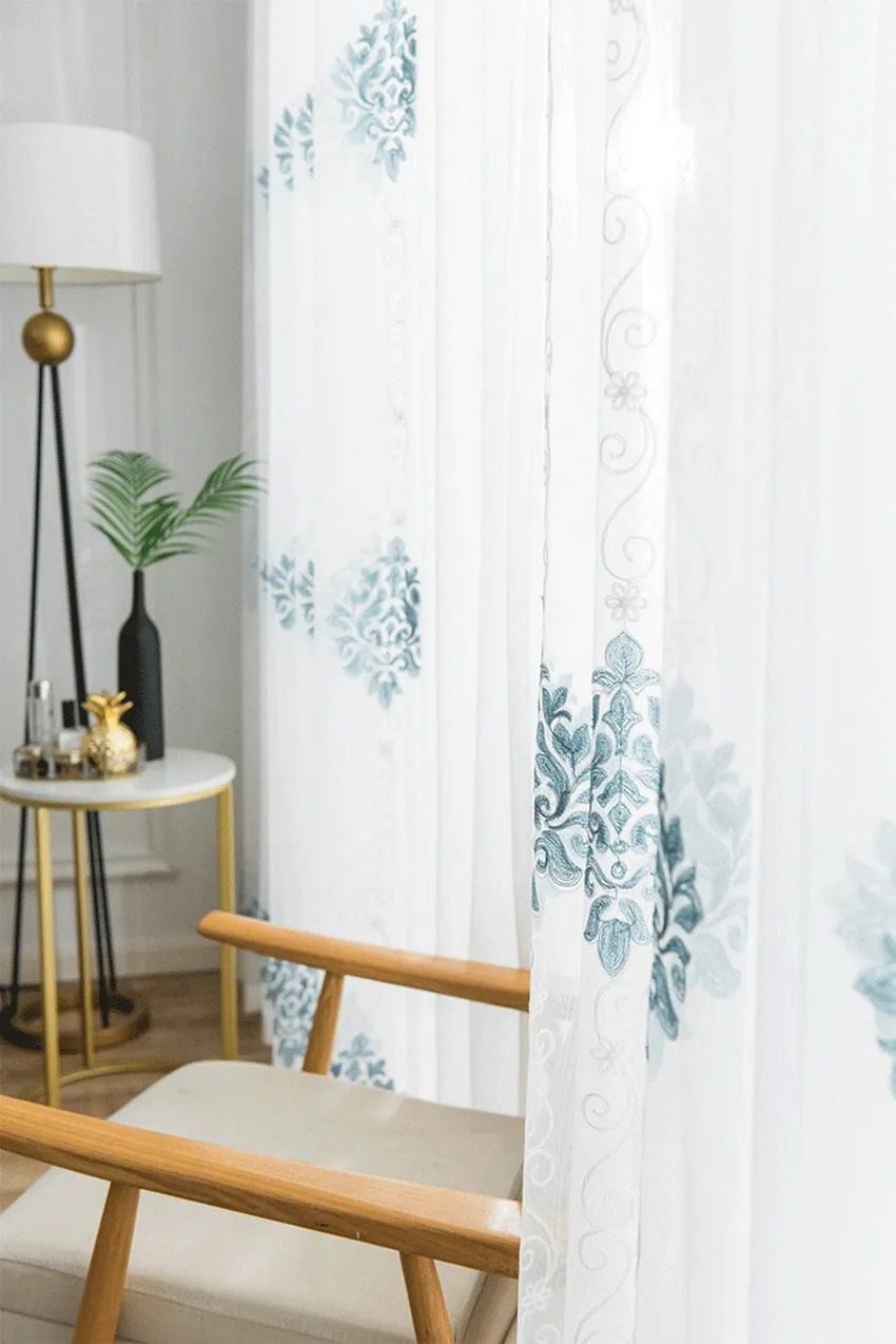 Blue-Curtains-Floral, Embroidered-Curtains, Edit-Home-Curtains