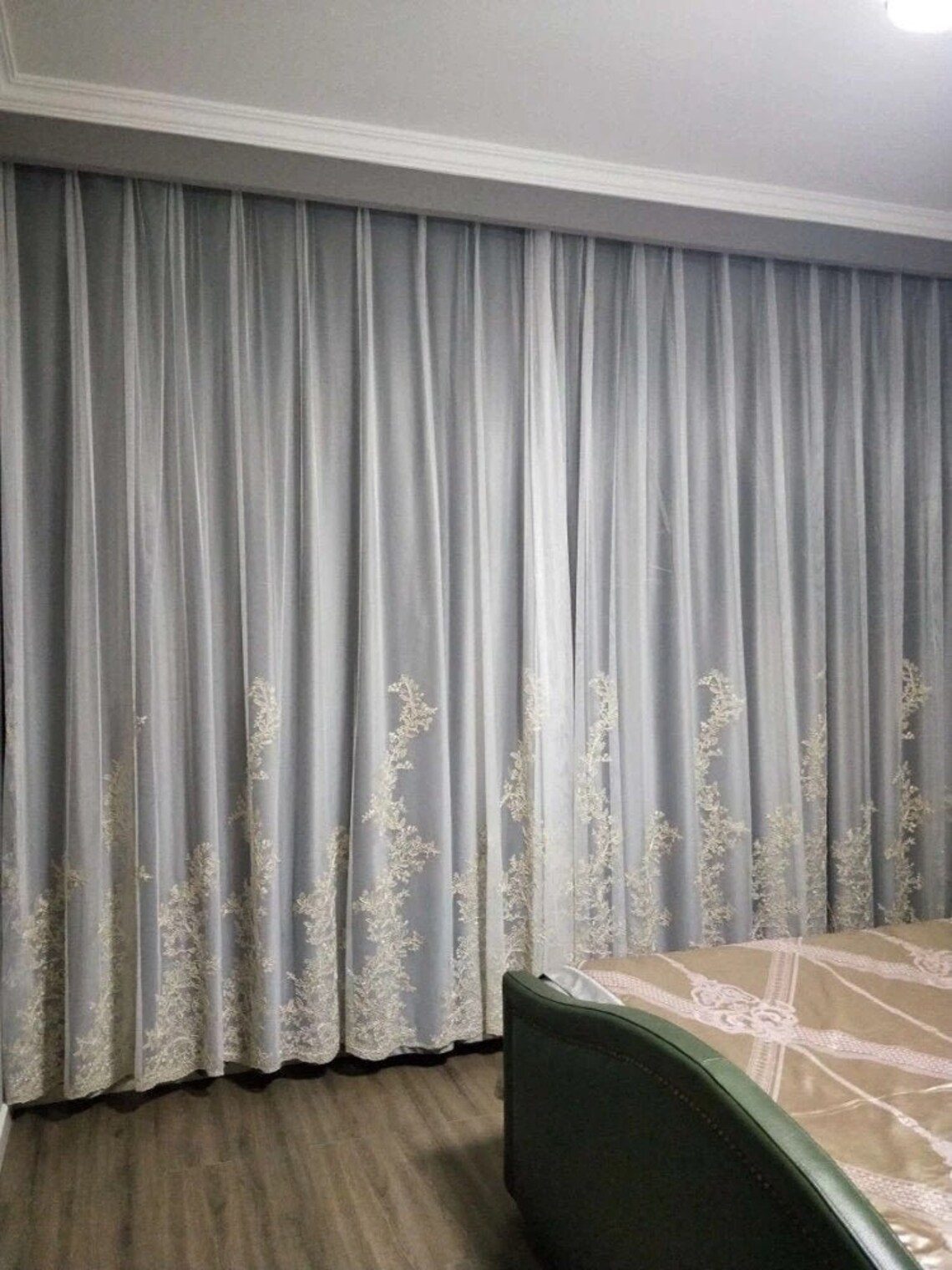 Luxury White Sheer Curtains | Floral Embroidered Curtains - Image 8
