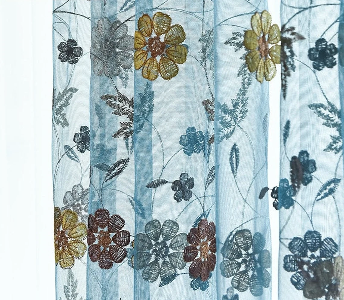 voile curtains uk, blue curtains