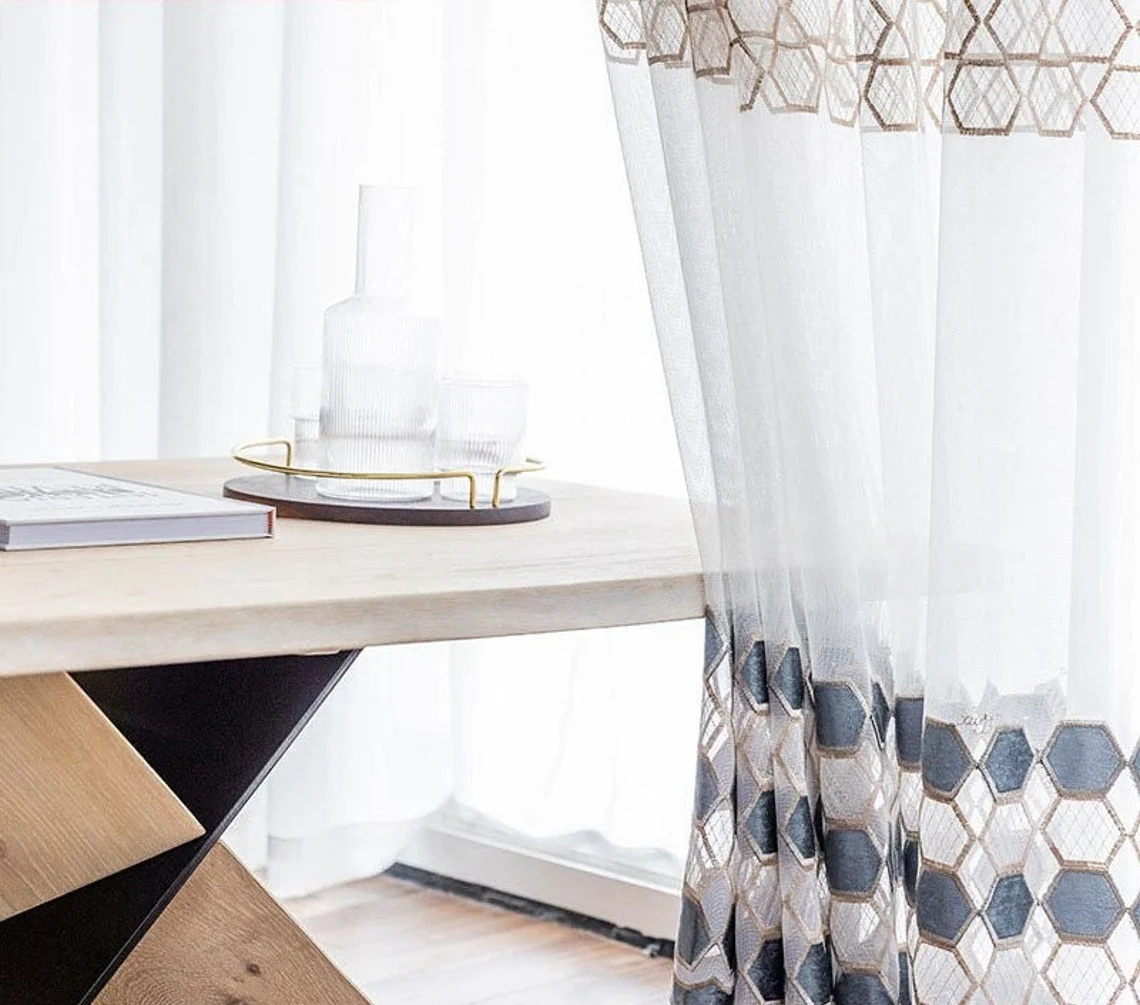 blue-curtains, embroidered-curtains, edit-home-curtains
