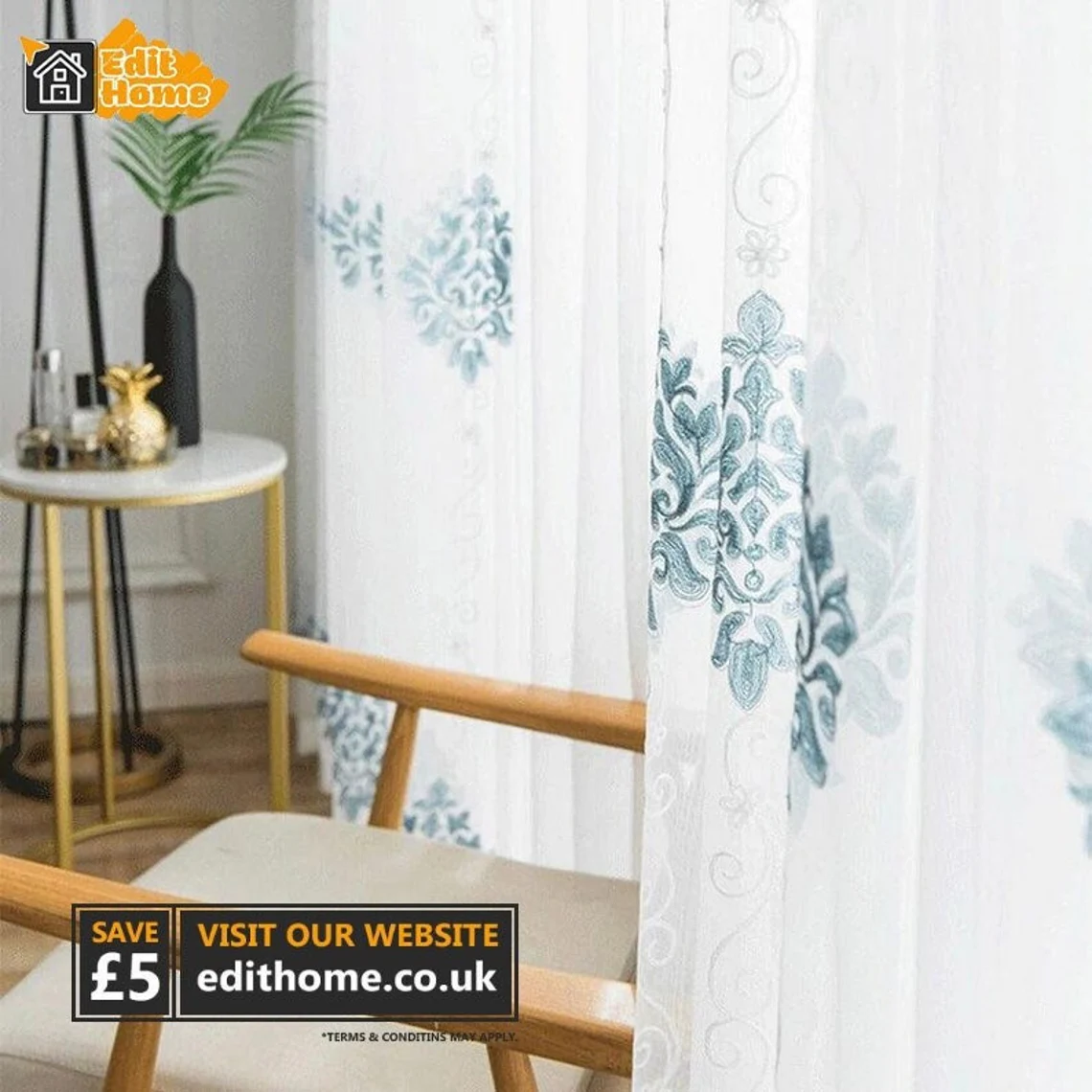Blue-Curtains-Floral, Embroidered-Curtains, Edit-Home-Curtains