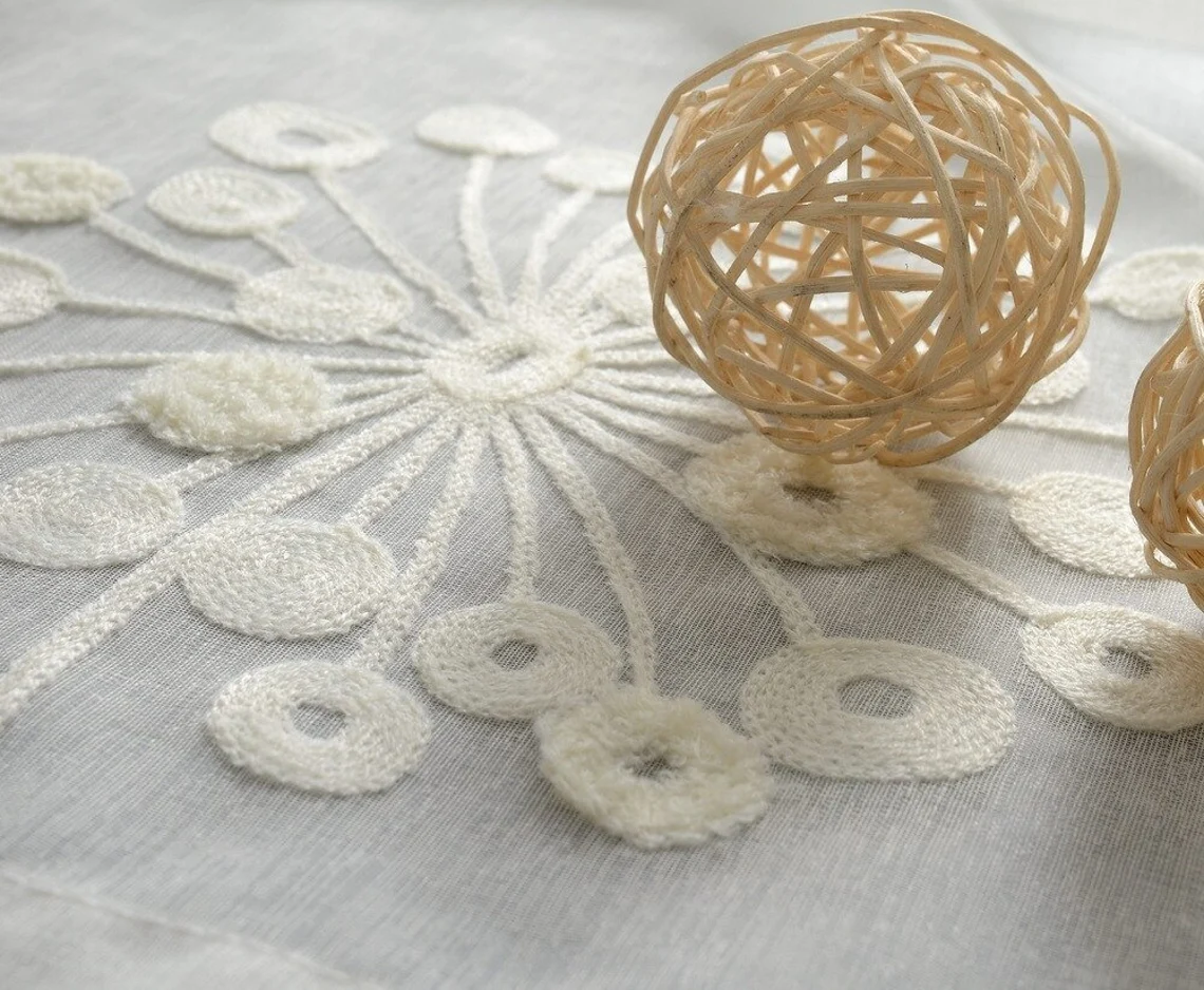 white-floral-curtains,embroidered-curtains