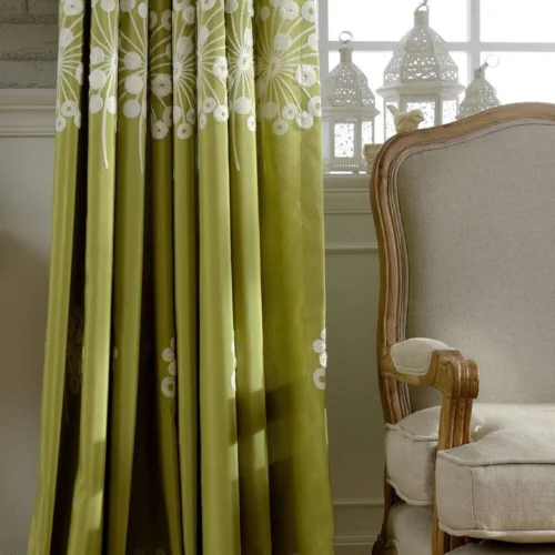 green-floral-curtains,embroidered-curtains