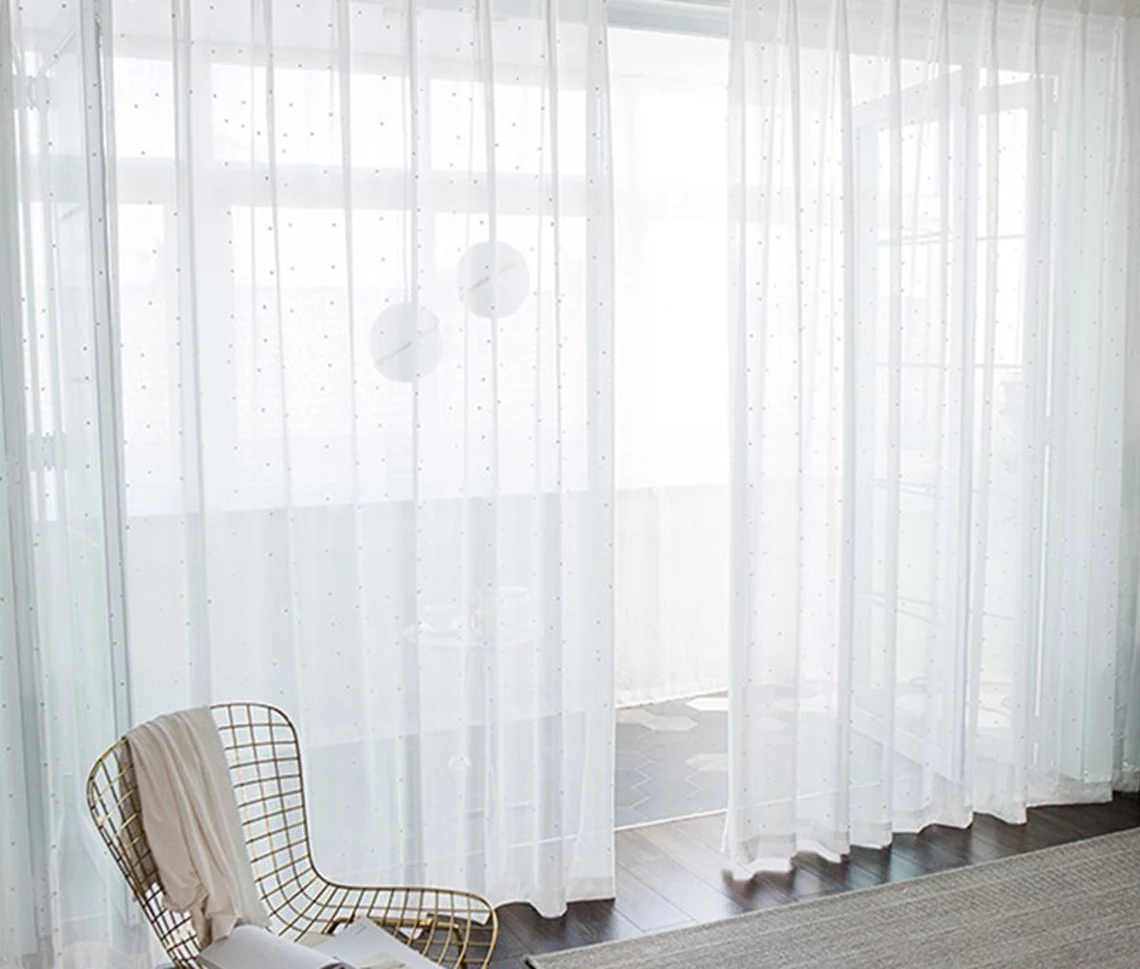 Luxury White Pearl Sheer Curtains | Edit Home Curtains - Image 3