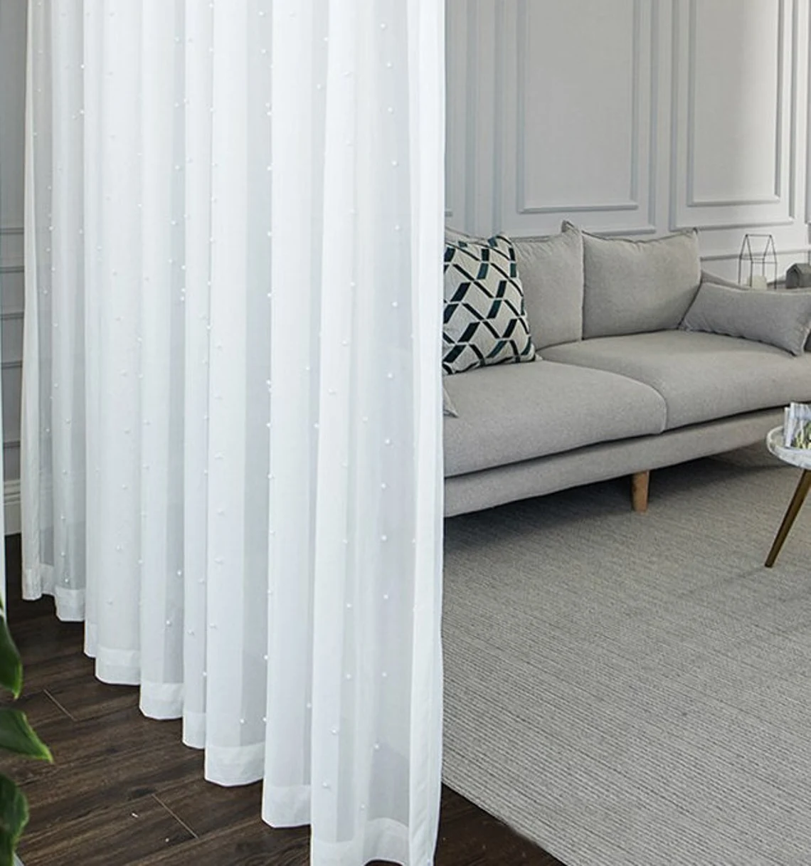 Luxury White Pearl Sheer Curtains | Edit Home Curtains - Image 5