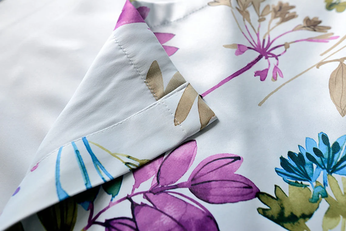 purple-floral-curtains,blackout-curtains