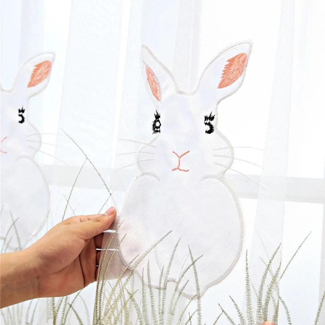 rabbit-embroidered-kids-curtains,voile-curtains