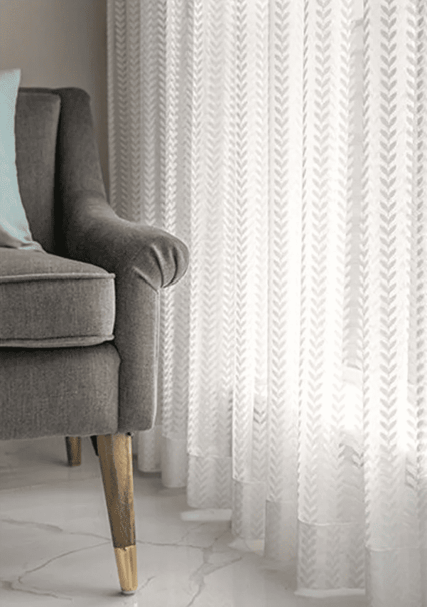 white-voile-curtains,leaf-print-curtains