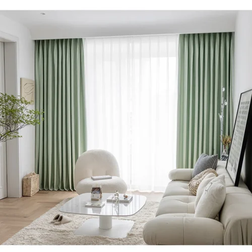 green-velvet-curtains,blackout-curtains
