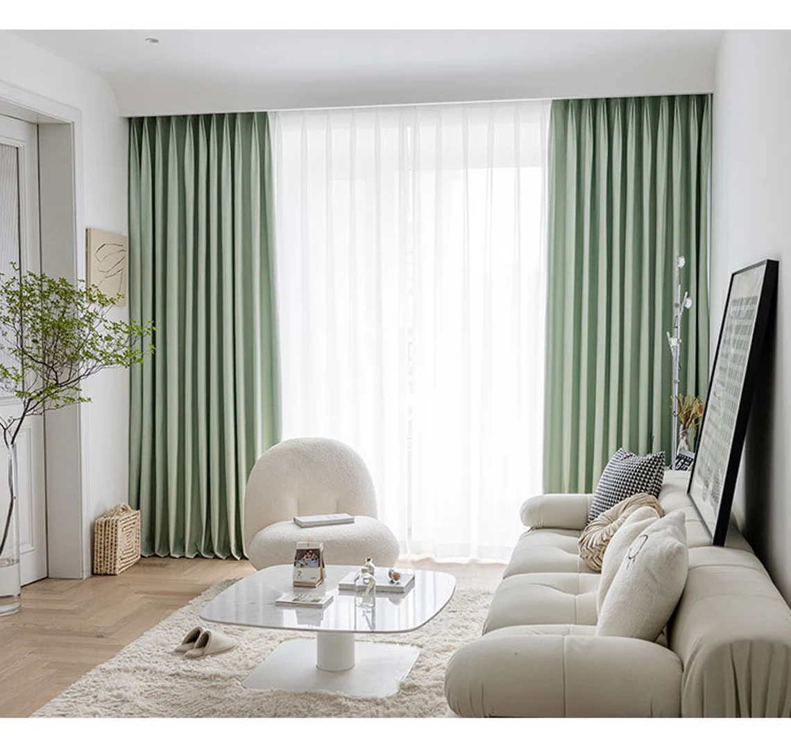 green-velvet-curtains,blackout-curtains