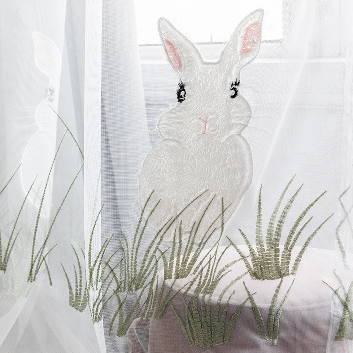 rabbit-embroidered-kids-curtains,voile-curtains