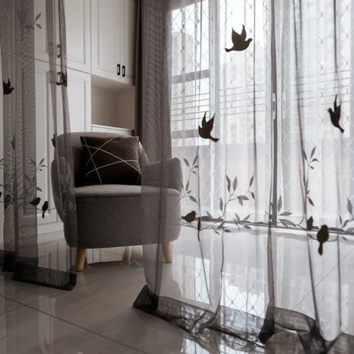 birds-embroidered-grey-curtains,voile-curtains