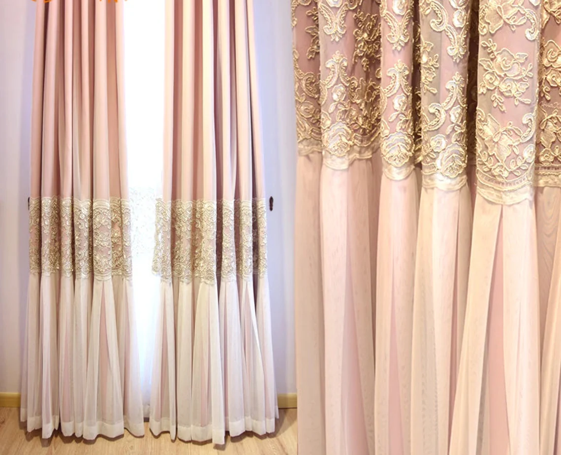 pink-embroidered-curtains