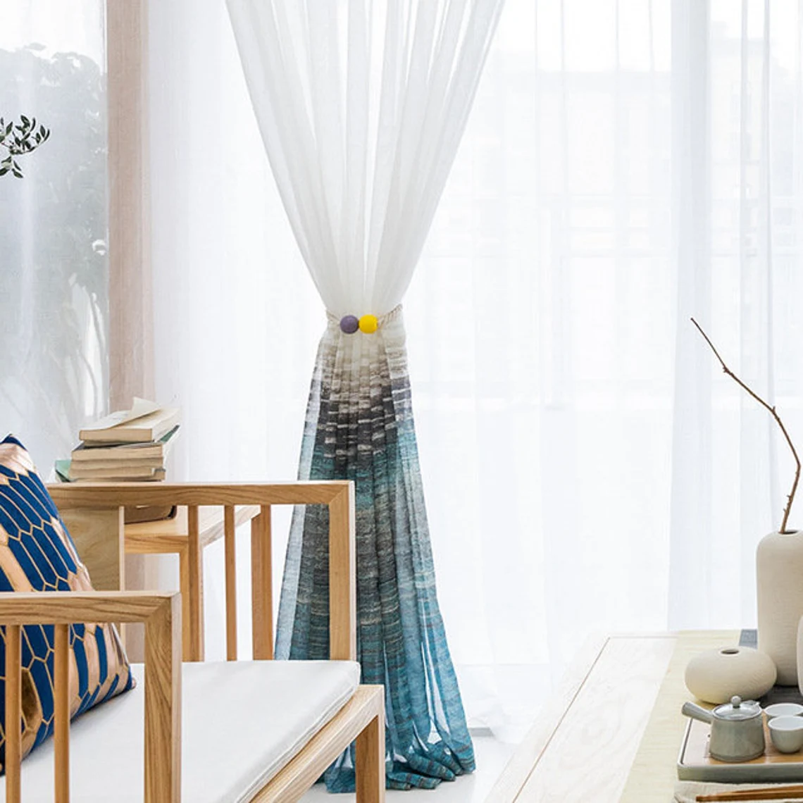 blue-and-white-curtains,voile-curtains