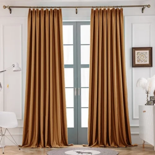 Orange-blackout-curtains,bedroom-curtains