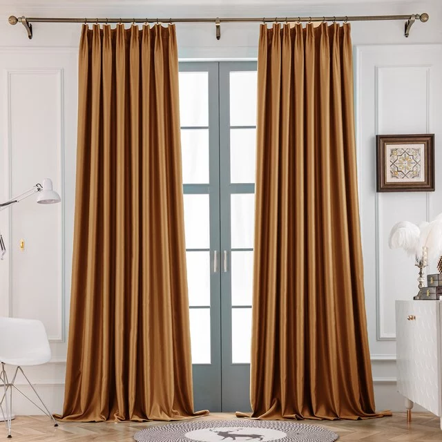 Orange-blackout-curtains,bedroom-curtains
