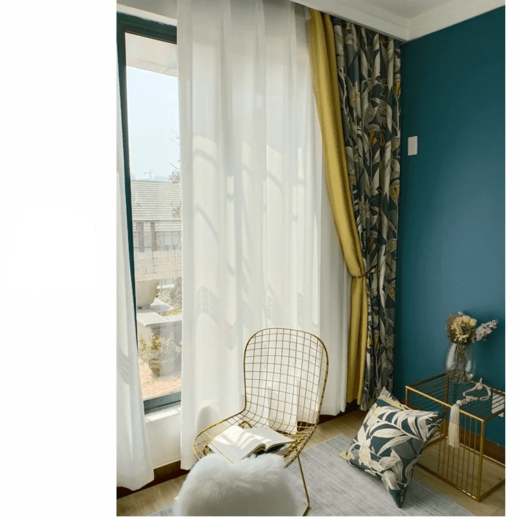 Beautiful Yellow Printed Curtains | semi Blackout - Image 8