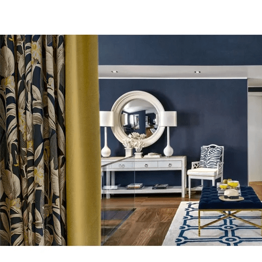 Beautiful Yellow Printed Curtains | semi Blackout - Image 9
