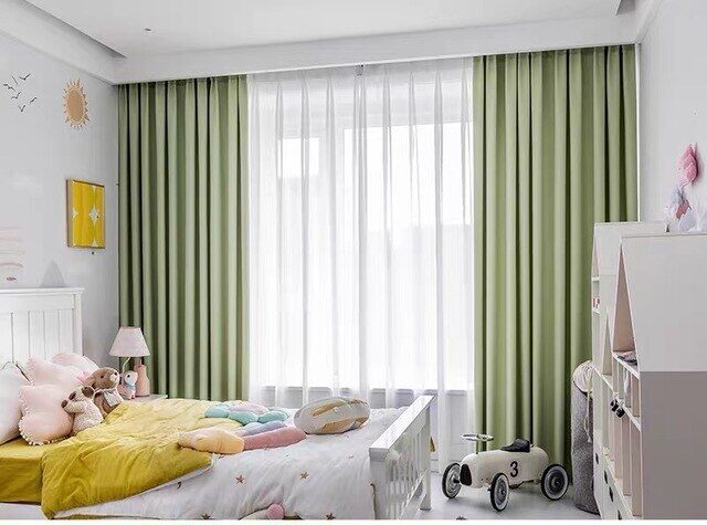green-living-room-curtains, blackout-curtains, edit-home-curtains
