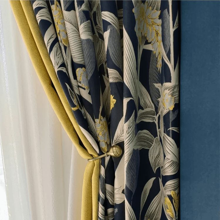 Beautiful Yellow Printed Curtains | semi Blackout - Image 11