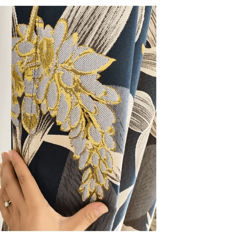 Beautiful Yellow Printed Curtains | semi Blackout - Image 13