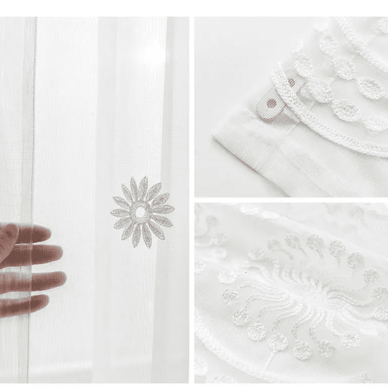 Fine Embroidered Floral Sheer Curtains | Edit Home - Image 8