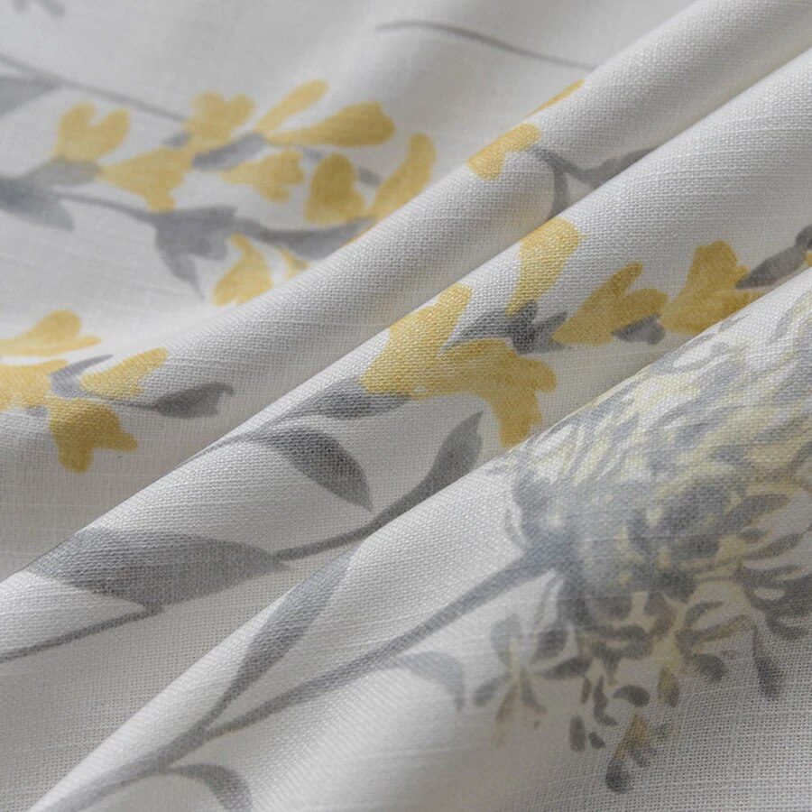 Yellow Floral Printed Curtains