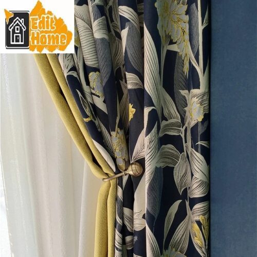 Yellow Printed Curtains