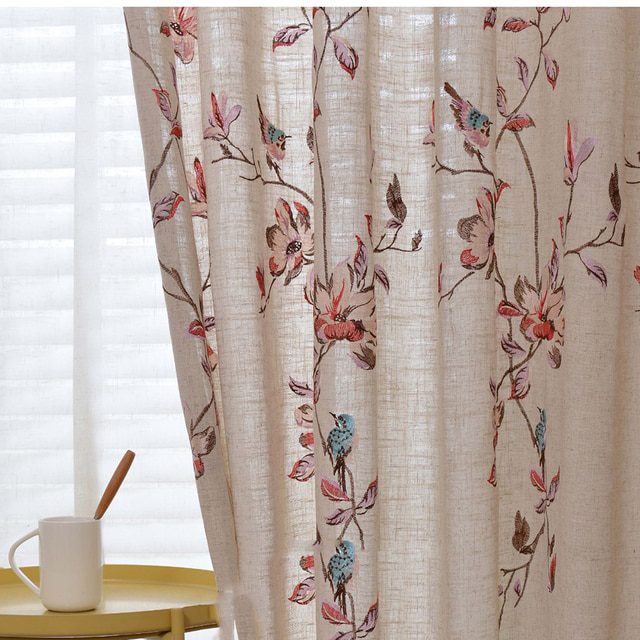 beige-floral-curtains, embroidered-curtains, voile-curtains, edit-home-curtains