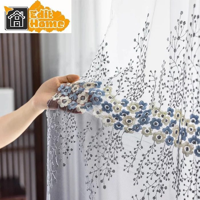 blue-voile-curtains, embroidered-curtains, voile-curtains, edit-home-curtains