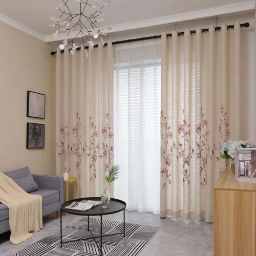 beige-floral-curtains, embroidered-curtains, voile-curtains, edit-home-curtains
