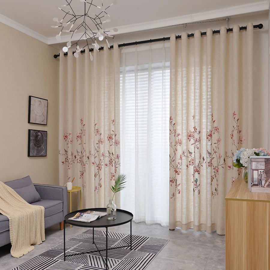 beige-floral-curtains, embroidered-curtains, voile-curtains, edit-home-curtains